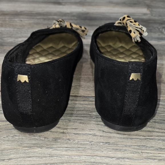 Birdies Flats Shoes Loafers The Blackbird Black Suede Cheetah Tassel 6.5 - Picture 7 of 9